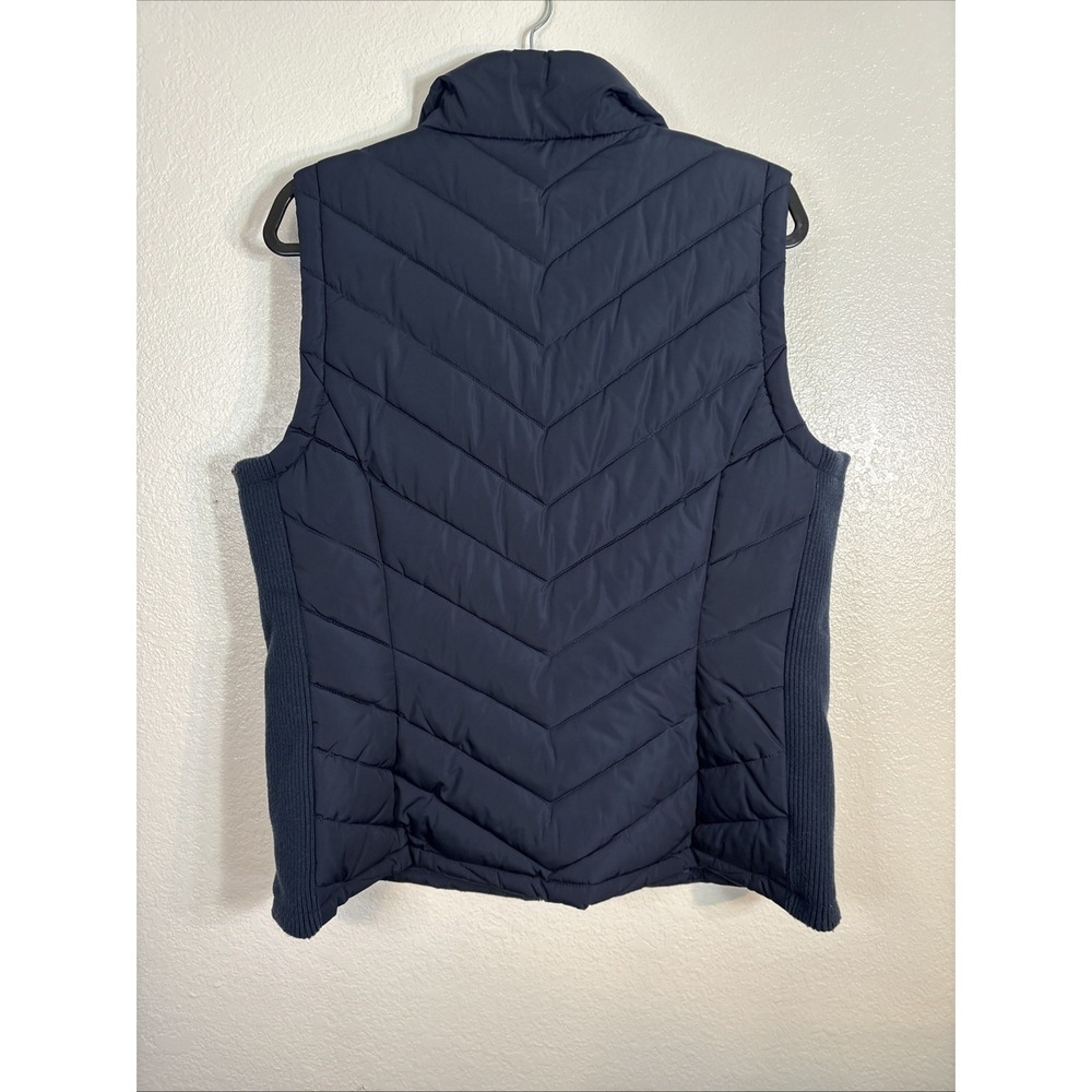 Tommy‎ Hilfiger Vest Womens Large Blue Red Gradient Full Zip Quilted Puffer Mock - Picture 3 of 9